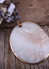 Boho Necklace, RH Big Crystal Shell Purple Necklaces